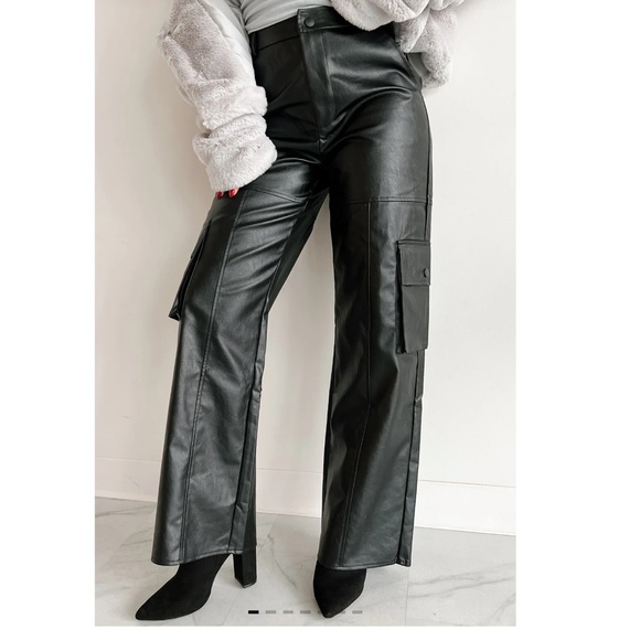 Faux Leather Cargo Pants - Picture 6 of 6